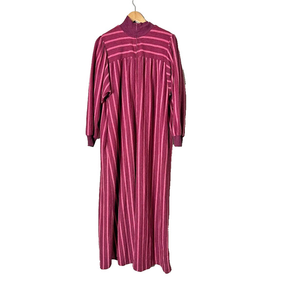 Vintage David Brown California Hostess Maxi Dress Kaftan Robe Striped Large - Picture 1 of 9